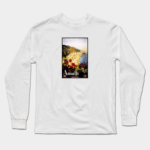 Amalfi Italy Long Sleeve T-Shirt by ezioman